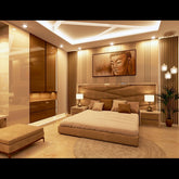 Trueliving Luxurious suite classy Dark bed Laminated Finish & PU Finish 6Ft *6Ft *1Ft